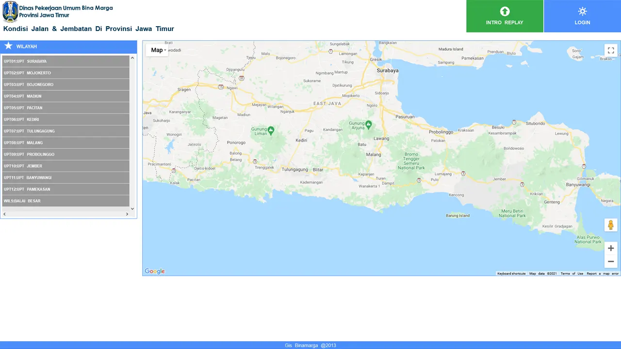 Public Works Department of Highways of East Java Province - GIS Binamarga: Homepage